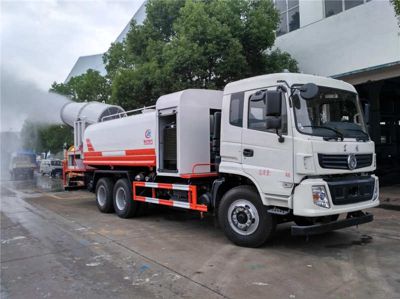 16噸圓罐東風(fēng)隨專多功能抑塵車，60-120米霧炮車